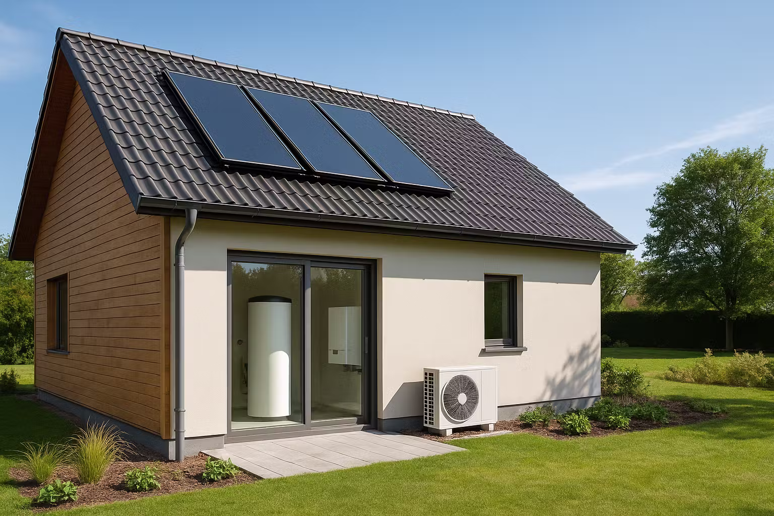 Panneaux solaires thermiques sur toiture installés par Elit Solar dans le Grand Est